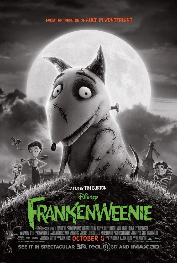 Cartel del largometraje Frankenweenie de 2012.